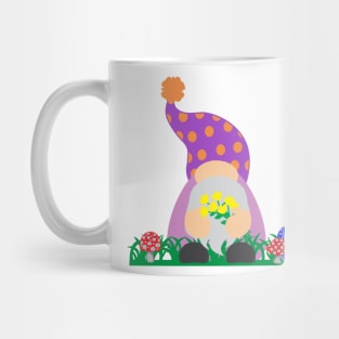 Easter Gnome Polka Dot Hat in a Garden Mug